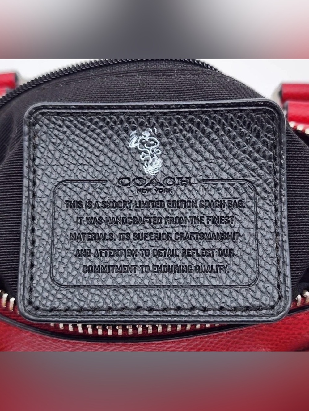 COACH Peanuts X (F37272) Red Pebbled Bennet Satchel 2015 - 2016 - Picture 11 of 11